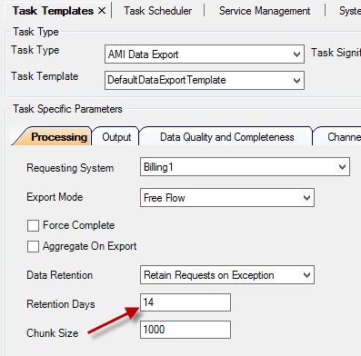Location of chunk size on the task template dialog.